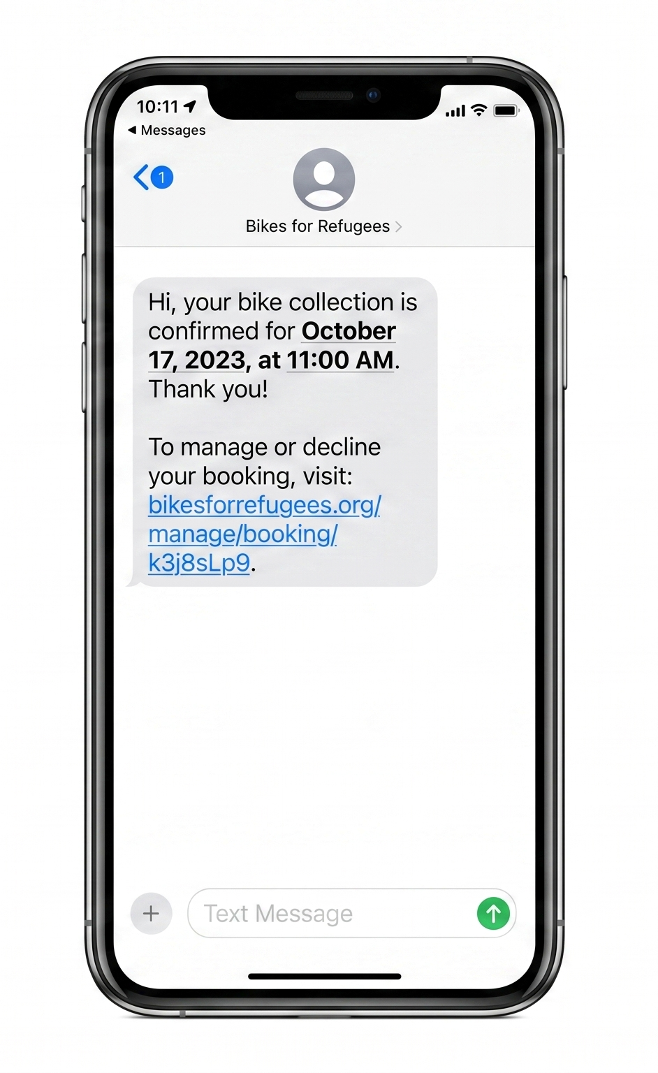 Self-service booking page