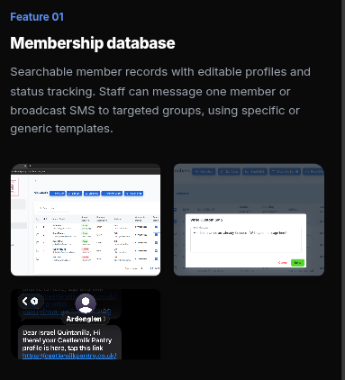 Modal lightbox previews of the portfolio project cards