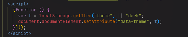 Piece of JavaScript code that handles the theme switching logic